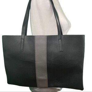 Vince Camuto Black Satchel Vegan Leather Bag Workwear Minimalist Style Office